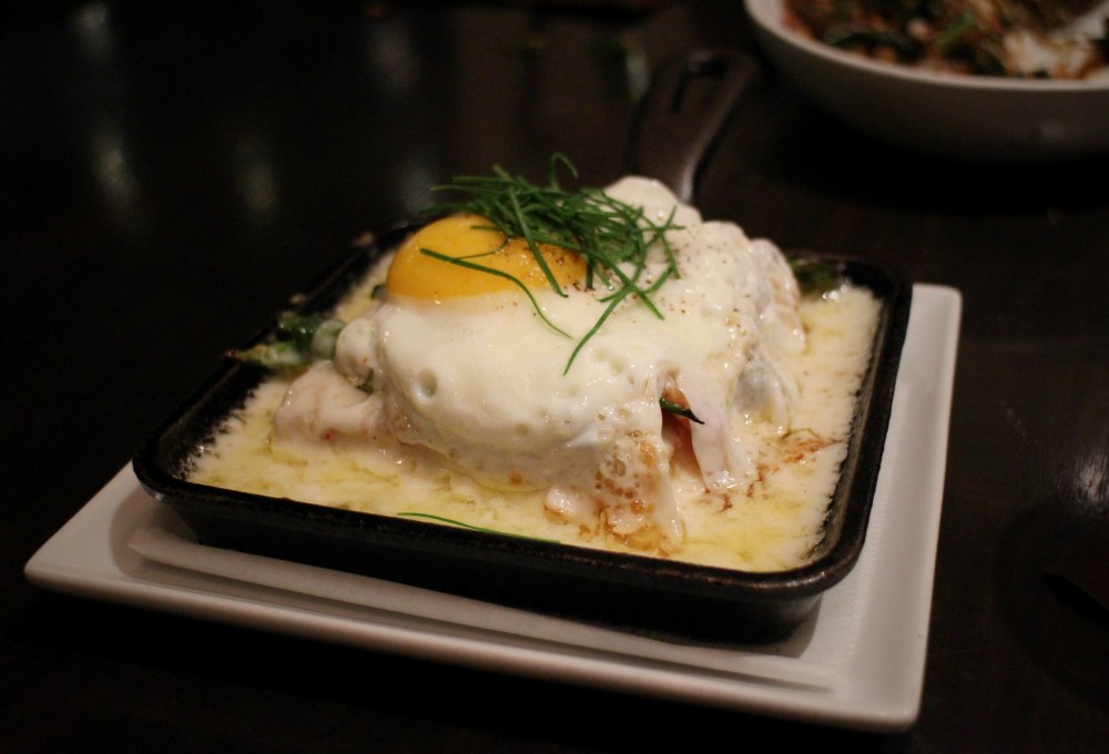 Asparagus and pancetta croque